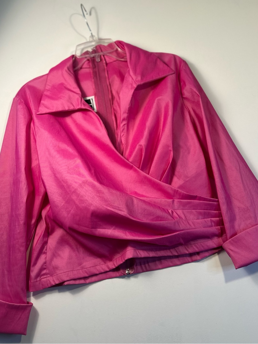 Women's Hot Pink Draped Wrap Vintage Jacket 80’s
